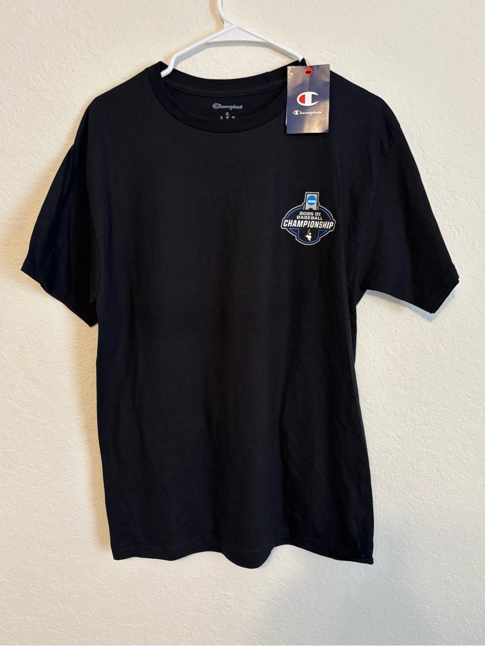 Champion Black Short-Sleeve Championship Logo Tee
